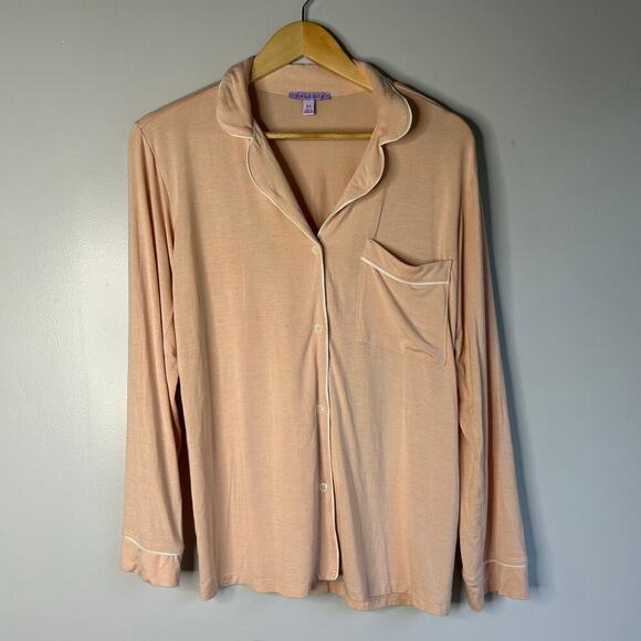 Hale Bob Pajama Set Long Sleeves Button Front Women’s XS Pink Classic Preppy - Picture 2 of 10